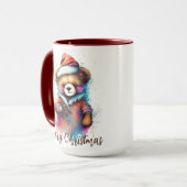 Weihnachts-Teddy mit Weihnachtsmannmütze Beary Chr Tasse (Vorderseite Links)