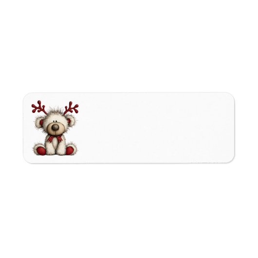 Weihnachts-Teddybär-Adressetiketten (Vorne)