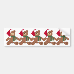 Weihnachts-Teddybär Autoaufkleber