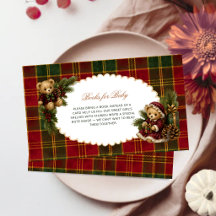 Weihnachts-Teddybär-Bücher für Baby Tartan Karo