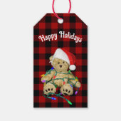 Weihnachts-Teddybär im Licht Geschenkanhänger (Vorderseite)
