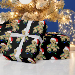 Weihnachts-Teddybär im Licht Geschenkpapier