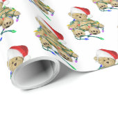 Weihnachts-Teddybär im Licht Geschenkpapier (Rolleneckpunkt)