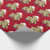 Weihnachts-Teddybär im Licht Geschenkpapier (Ecke)