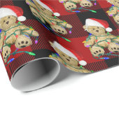 Weihnachts-Teddybär im Licht Geschenkpapier (Rolleneckpunkt)