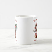 Weihnachts-Teddybär lesen ein Buch Mistletoe Kaffeetasse (Mittel)