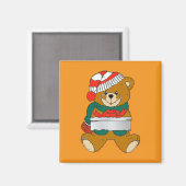 Weihnachts-Teddybär Magnet (Vorderseite/Rückseite)