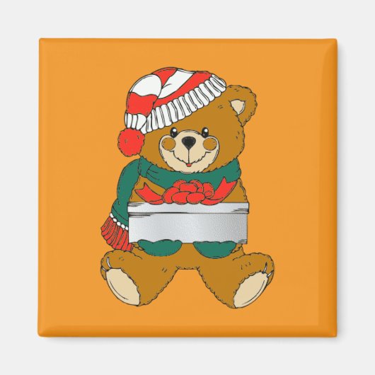 Weihnachts-Teddybär Magnet (Vorne)