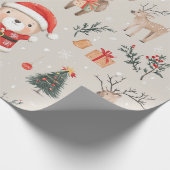 Weihnachts-Teddybär-Santa-Muster (1) Geschenkpapier (Ecke)