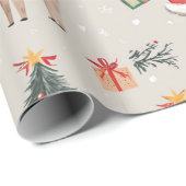Weihnachts-Teddybär-Santa-Muster (1) Geschenkpapier (Rolleneckpunkt)