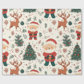 Weihnachts-Teddybär-Santa-Muster (2) Geschenkpapier (Flach)