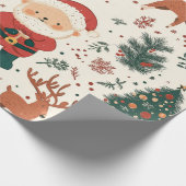 Weihnachts-Teddybär-Santa-Muster (2) Geschenkpapier (Ecke)