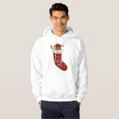Weihnachts-Teddybär-Socken Hoodie (Vorne ganz)