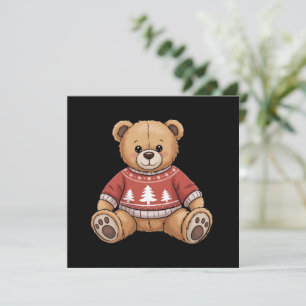 Weihnachts-Teddybär Süßes Xmas-Geschenk Feiertagskarte
