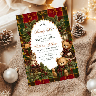 Weihnachts-Teddybär Wir können es kaum erwarten Ta Einladung