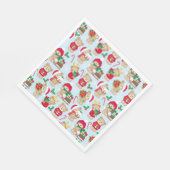 Weihnachts-Teddybären in Rot und Grünbuch Serviette (Ecke)