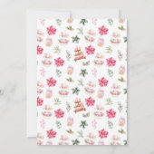 Weihnachts-Tee Geburtstagsparty Pink Einladung (Rückseite)