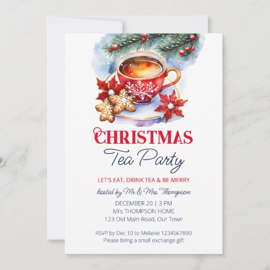 Weihnachts-Tee-Party Einladung (Vorderseite)