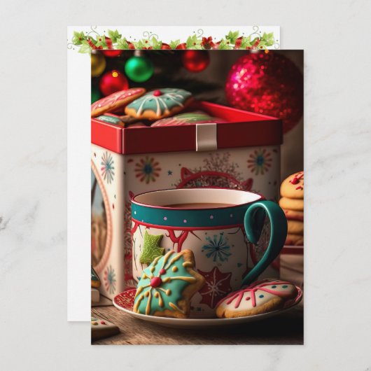 Weihnachts-Tee-Party im Oma-Haus Einladung (Vorne/Hinten)