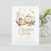 Weihnachts-Tee-Party Minimalistisch Moderne Einladung (Stehend Vorderseite)