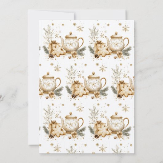 Weihnachts-Tee-Party Minimalistisch Moderne Einladung (Rückseite)