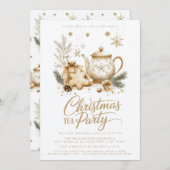 Weihnachts-Tee-Party Minimalistisch Moderne Einladung (Vorne/Hinten)