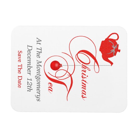Weihnachts-Tee-Party, Save the Date Magnet (Horizontal)