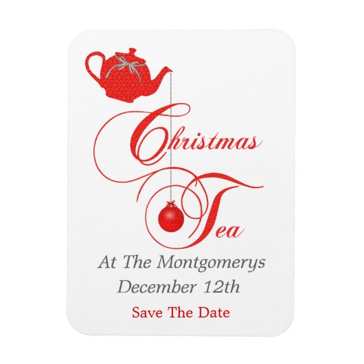 Weihnachts-Tee-Party, Save the Date Magnet (Vertikal)
