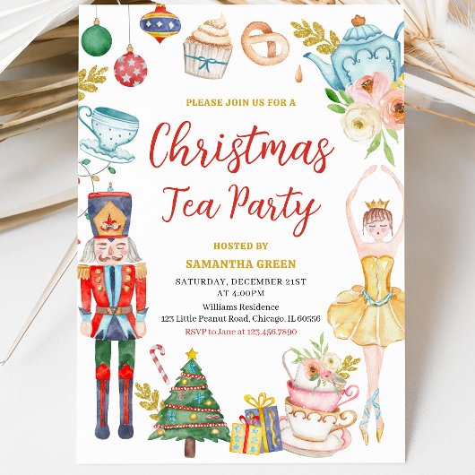 Weihnachts-Teeparty Einladung