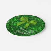 Weihnachts-Teller, Frohe Weihnachten, Grüne Bube Pappteller (Schrägansicht)