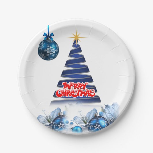 Weihnachts-Teller, frohe Weihnachten Pappteller (Vorderseite)