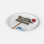 Weihnachts-Teller, frohe Weihnachten Pappteller (Schrägansicht)