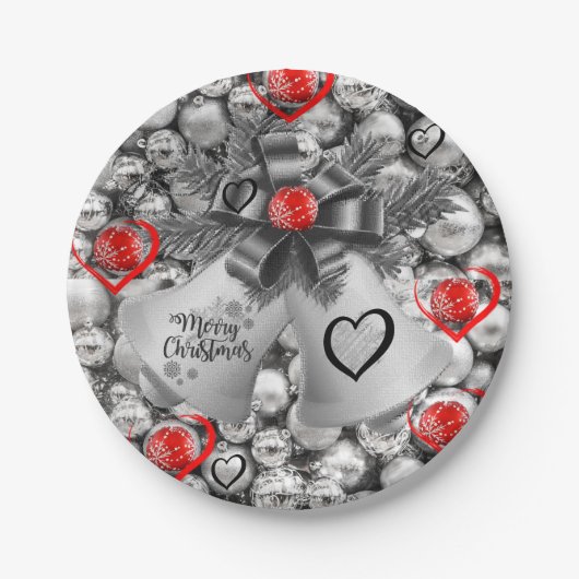 Weihnachts-Teller, frohe Weihnachten Pappteller (Vorderseite)