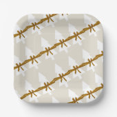 Weihnachts-Teller, frohe Weihnachts-Beige Bows Pappteller (Vorderseite)