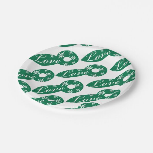 Weihnachts-Teller, frohe Weihnachts-Liebe Pappteller (Schrägansicht)