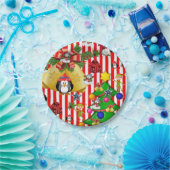 Weihnachts-Teller, Frohe Weihnachtspenguin Pappteller (Party)