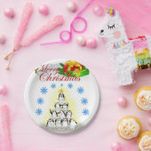 Weihnachts-Teller, Frohe Weihnachtspenguin Pappteller (Party)