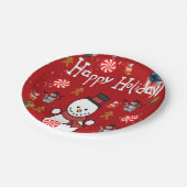 Weihnachts-Teller, glückliche Ferien Pappteller (Schrägansicht)