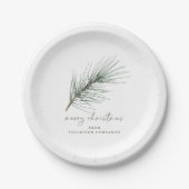 Weihnachts-Teller Holiday Simple Evergreen Branch Pappteller (Vorderseite)