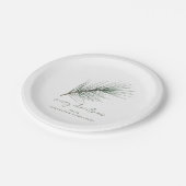 Weihnachts-Teller Holiday Simple Evergreen Branch Pappteller (Schrägansicht)