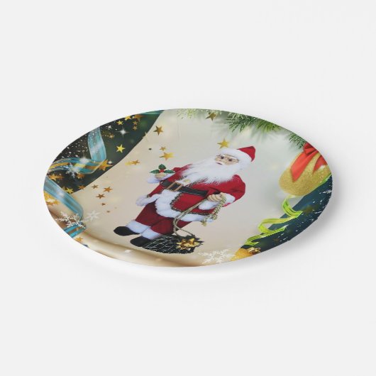 Weihnachts-Teller Pappteller (Schrägansicht)