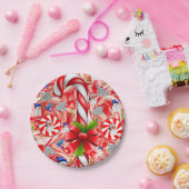 Weihnachts-Teller, Weihnachts, Candy Cane, Pepperm Pappteller (Party)