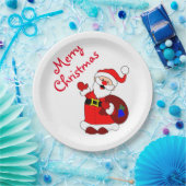 Weihnachts-Teller/Weihnachtsmann Pappteller (Party)