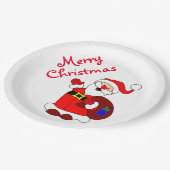 Weihnachts-Teller/Weihnachtsmann Pappteller (Schrägansicht)
