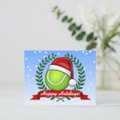 Weihnachts-Tennis-Ball Feiertagspostkarte (Stehend Vorderseite)