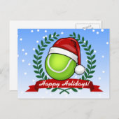 Weihnachts-Tennis-Ball Feiertagspostkarte (Vorne/Hinten)