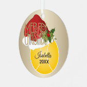Weihnachts-Tennis-Ball Ornament Aus Metall (Vorderseite links)