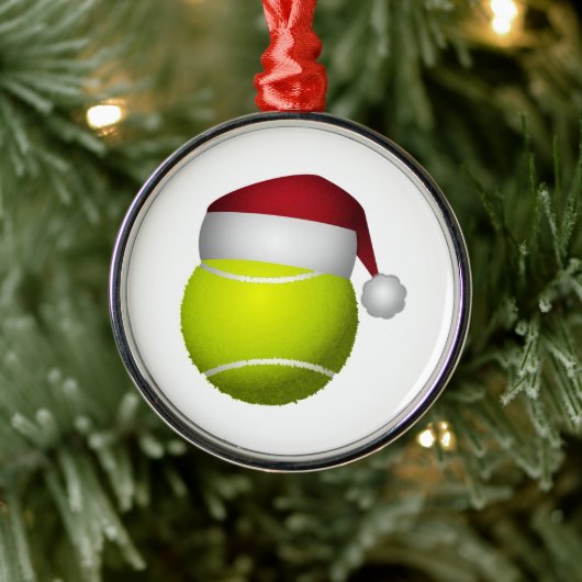 Weihnachts-Tennis-Ball Silbernes Ornament (Baum)