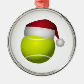 Weihnachts-Tennis-Ball Silbernes Ornament (Vorne)