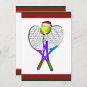 Weihnachts-Tennis-Ball und Rackets Einladung (Vorne/Hinten)